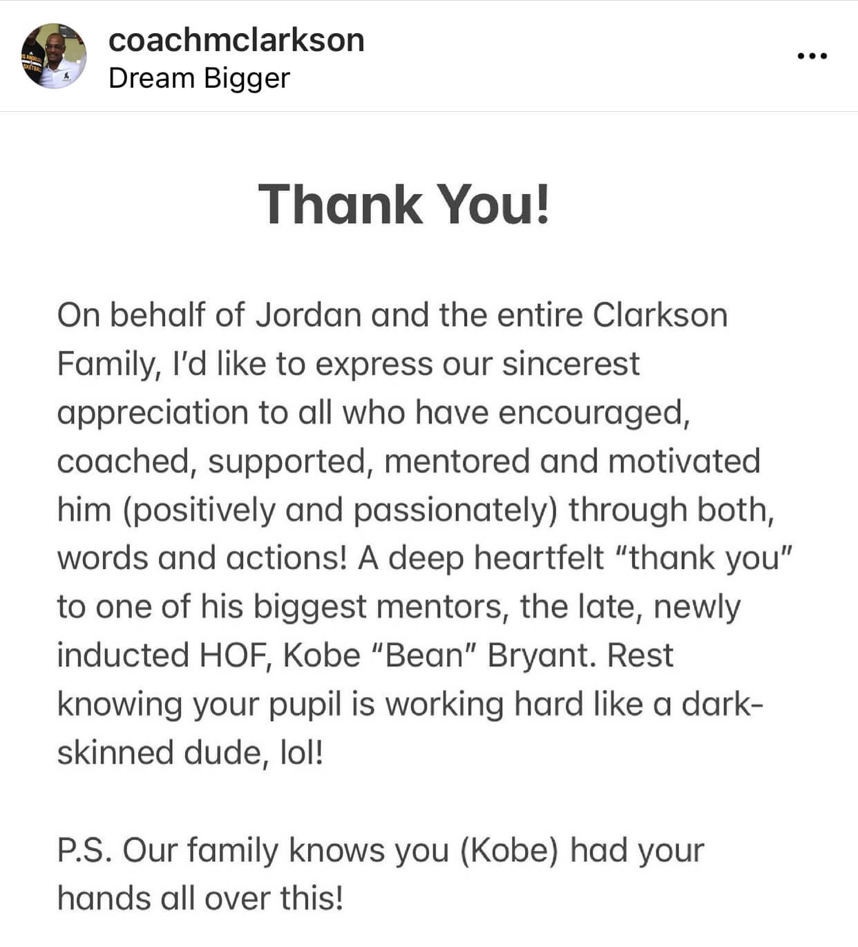 Kobe Bryant's last words to Jordan Clarkson are motivating the Utah Jazz  guard